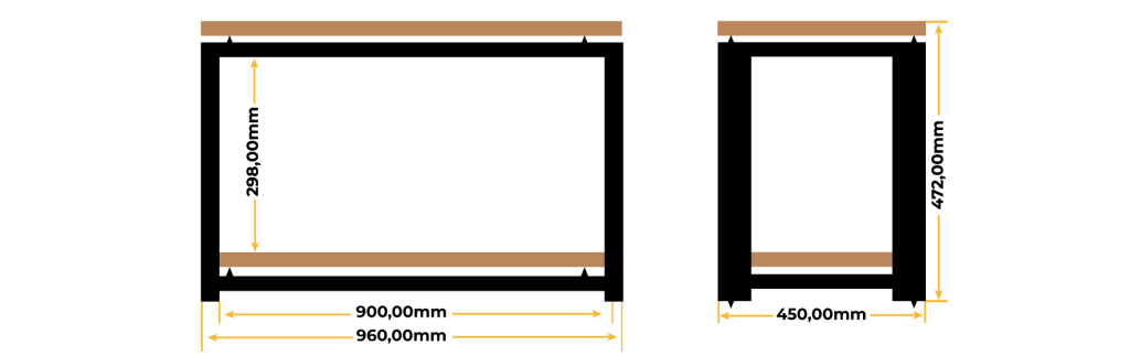 Mueble home cinema Orion 6 medidas mesas bcn 900
