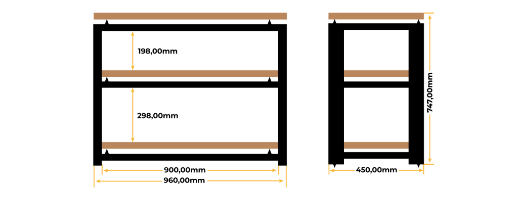 Mueble home cinema Orion 7 medidas mesas bcn 900 2st